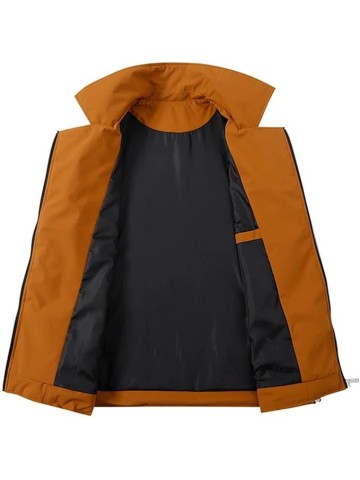 Men's Bomber Jacket Vintage American Style Loose Fit Cargo Coat With Zipper Closure Lightweight Casual Outwear For Daily Wear