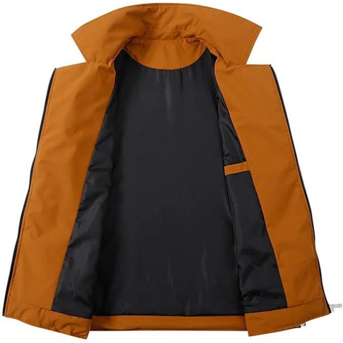 Men's Bomber Jacket Vintage American Style Loose Fit Cargo Coat With Zipper Closure Lightweight Casual Outwear For Daily Wear