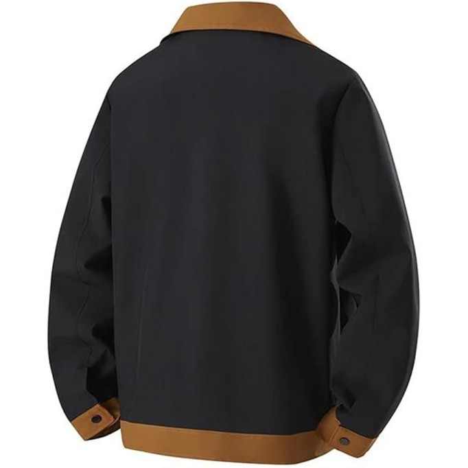 Men's Bomber Jacket Vintage American Style Loose Fit Cargo Coat With Zipper Closure Lightweight Casual Outwear For Daily Wear