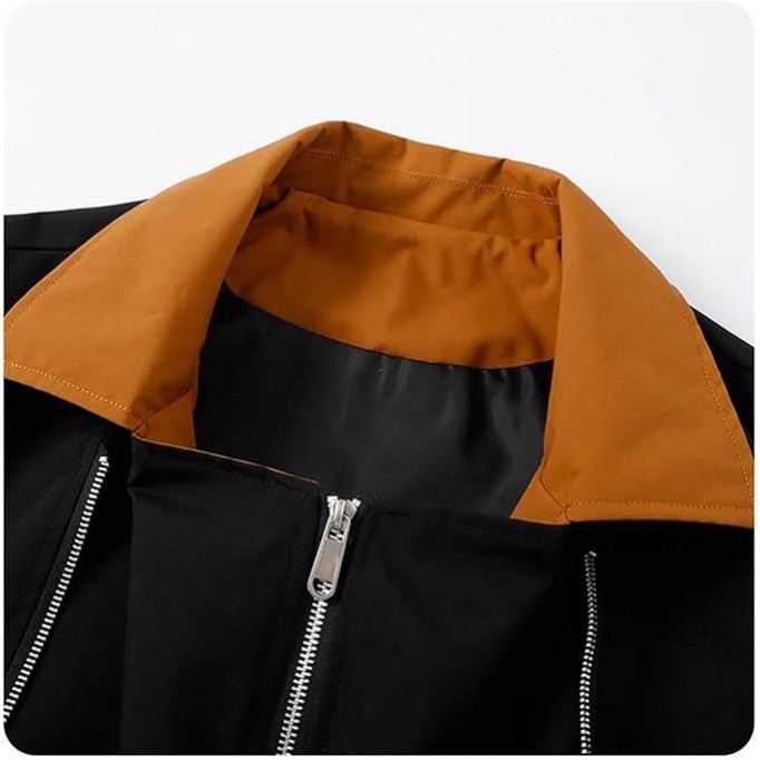 Men's Bomber Jacket Vintage American Style Loose Fit Cargo Coat With Zipper Closure Lightweight Casual Outwear For Daily Wear
