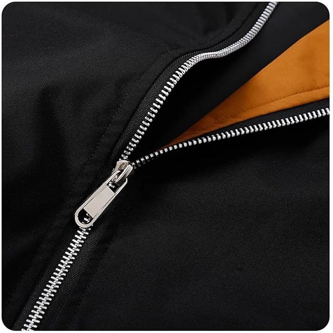 Men's Bomber Jacket Vintage American Style Loose Fit Cargo Coat With Zipper Closure Lightweight Casual Outwear For Daily Wear