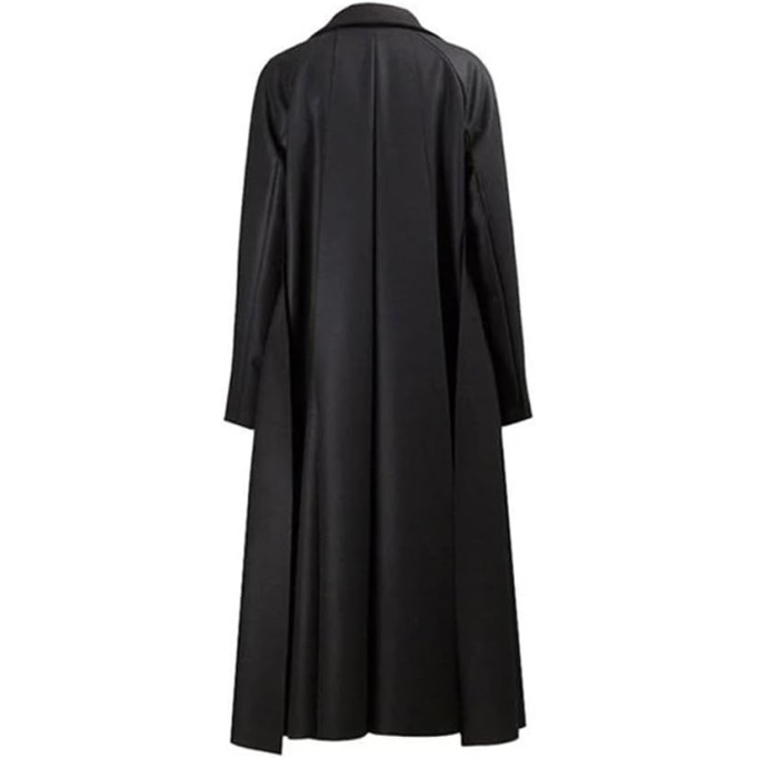 Men Long Black Oversized Soft Wool Blends Overcoats Single Breasted Pea Coats Fall Winter