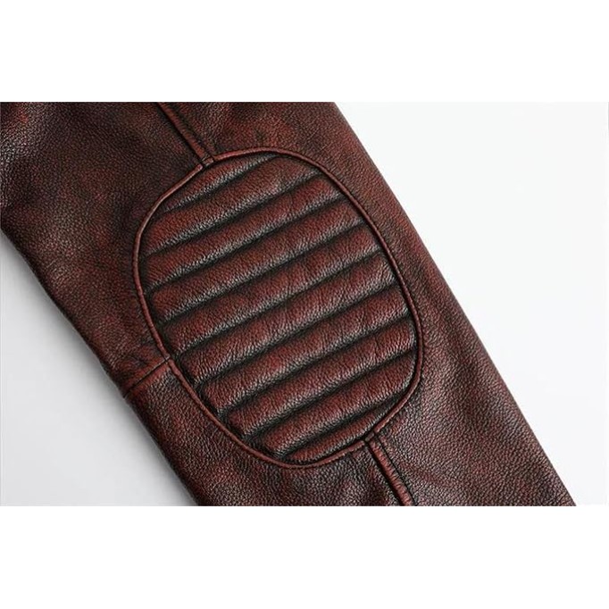Men's Genuine Cowhide Leather Jacket Vintage Motorcycle Coat Spring Fall Casual Outerwear