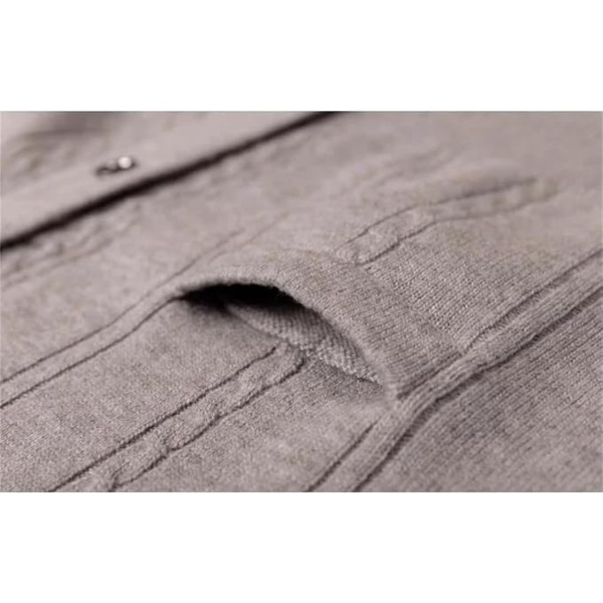 Men's V-Neck Cashmere Cardigan Vest, Loose Sleeveless Knitted Sweater Vest for Autumn and Winter
