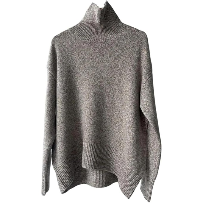 Women's Pullover Sweaters Long Sleeve Turtleneck Loose Knit Thicken Warm Pullovers