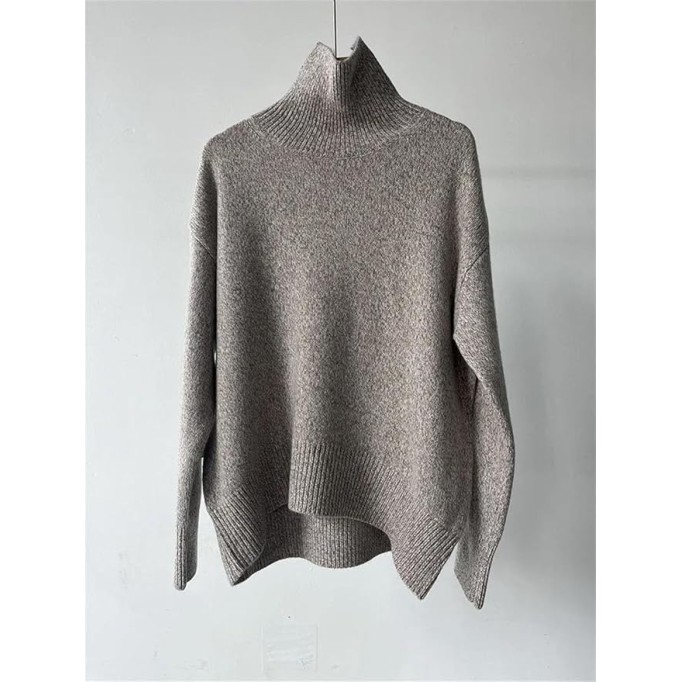 Women's Pullover Sweaters Long Sleeve Turtleneck Loose Knit Thicken Warm Pullovers