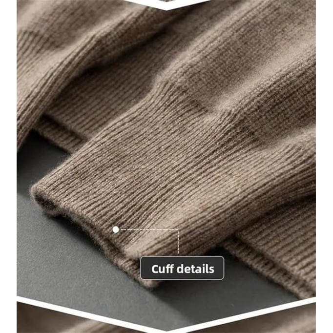 Men Zipper Knitted Loose Sweater Casual Solid Color Pullover Men's Half High Collar Business Sweater