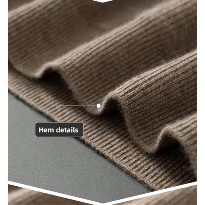 Men Zipper Knitted Loose Sweater Casual Solid Color Pullover Men's Half High Collar Business Sweater