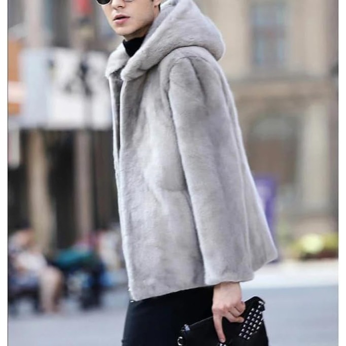 Men's Casual Short Hooded Jacket Long Sleeve Full Zip Thick Fluffy Thick Trench Coat
