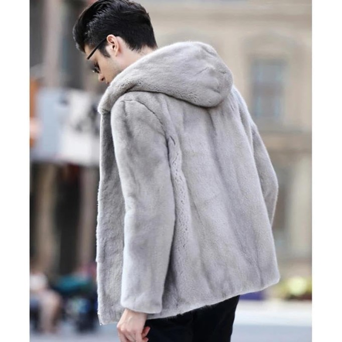 Men's Casual Short Hooded Jacket Long Sleeve Full Zip Thick Fluffy Thick Trench Coat