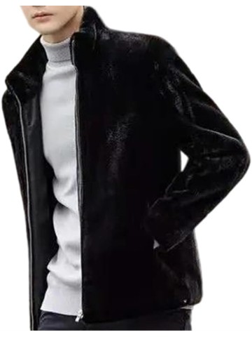 Men's Winter Thick Warm Soft Faux Fur Blazer Coat Long Sleeve Casual Loose Fit Fluffy Jacket