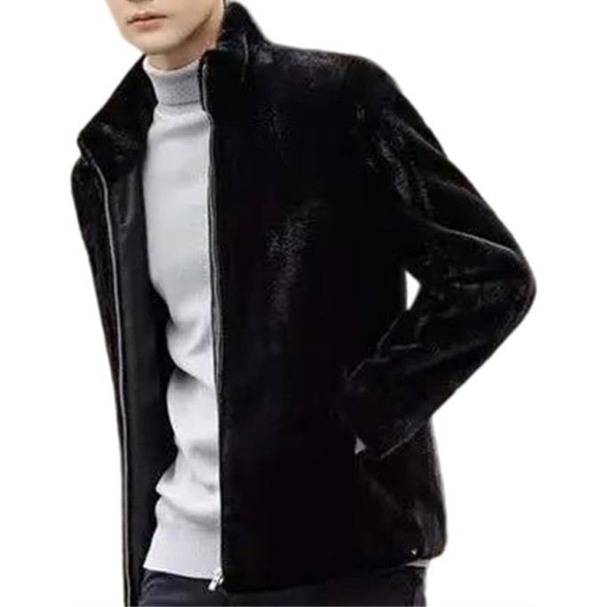 Men's Winter Thick Warm Soft Faux Fur Blazer Coat Long Sleeve Casual Loose Fit Fluffy Jacket