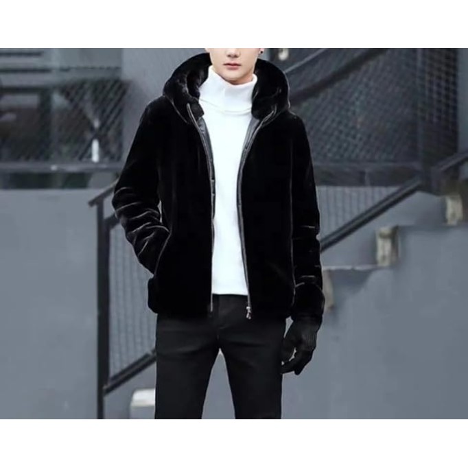 Men's Winter Thick Warm Soft Faux Fur Blazer Coat Long Sleeve Casual Loose Fit Fluffy Jacket