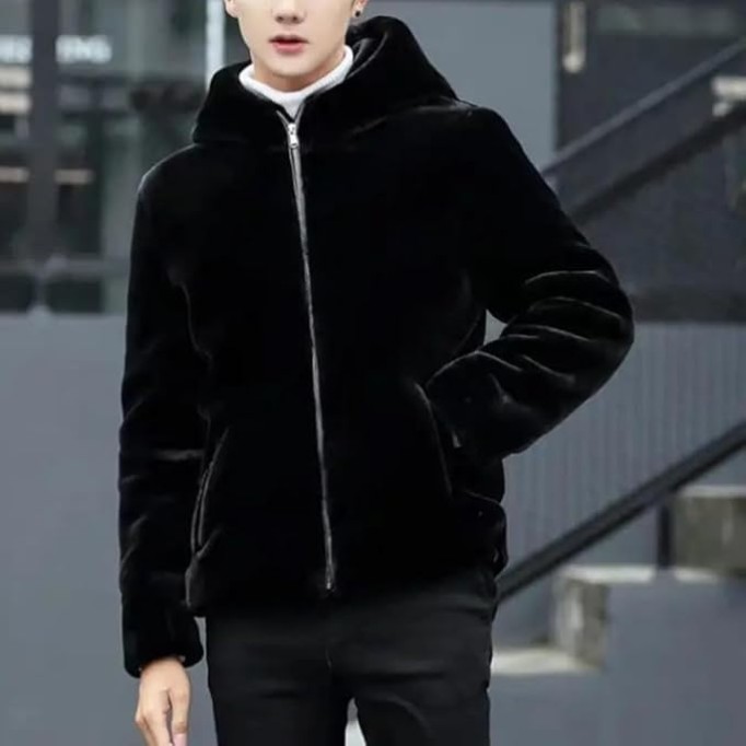 Men's Winter Thick Warm Soft Faux Fur Blazer Coat Long Sleeve Casual Loose Fit Fluffy Jacket