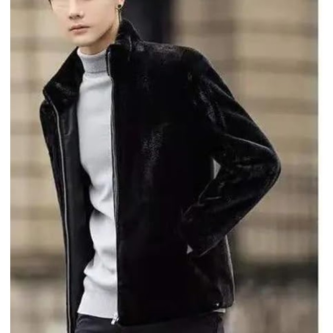 Men's Winter Thick Warm Soft Faux Fur Blazer Coat Long Sleeve Casual Loose Fit Fluffy Jacket