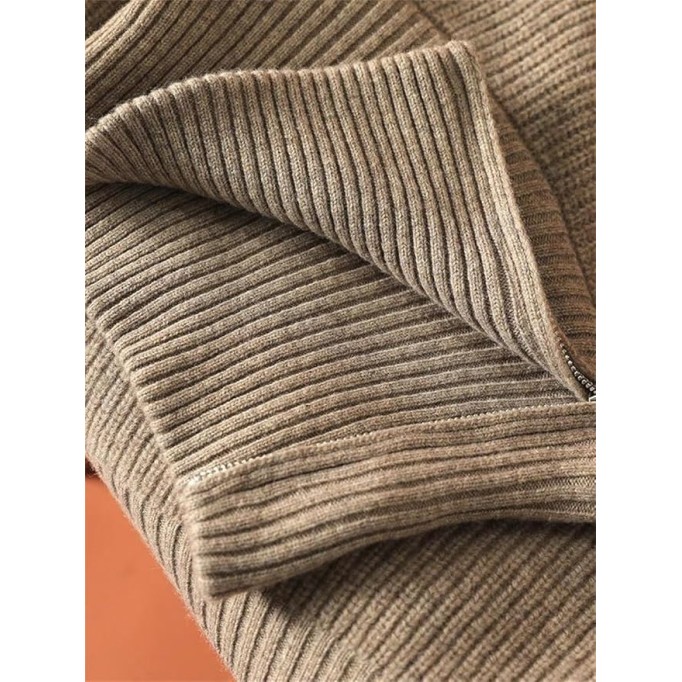 Women's Lapel, Diagonal Zippered, Thickened, Casual, Loose Knit Sweater