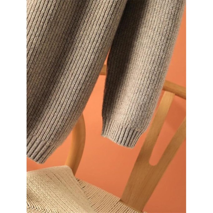 Women's Lapel, Diagonal Zippered, Thickened, Casual, Loose Knit Sweater
