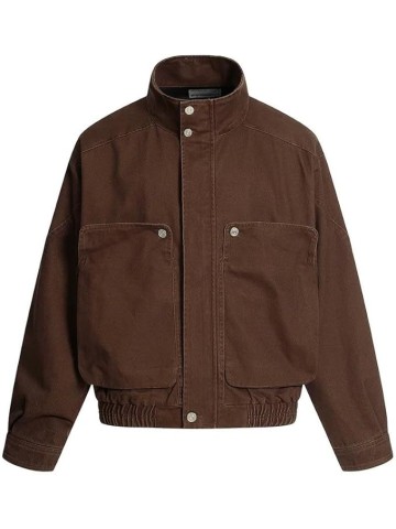 Men's Casual Canvas Bomber Jacket, Multi-Pocket, Retro Fall Winter Style