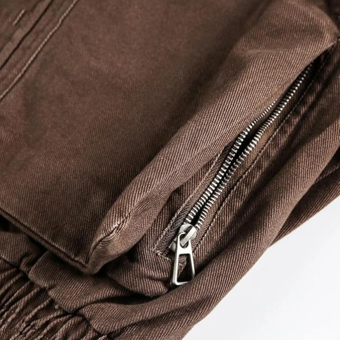 Men's Casual Canvas Bomber Jacket, Multi-Pocket, Retro Fall Winter Style