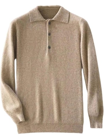 Men Wool Warm Sweater Lapel Solid Pullover Knit Tops Buttons Casual Loose Shirts Jumper