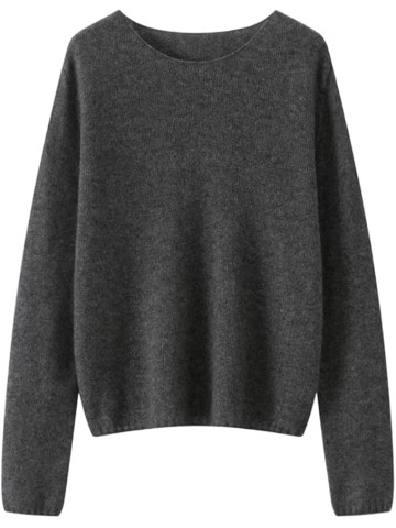 Women's Cashmere Knit Crew-Neck Loose and Casual Sweater