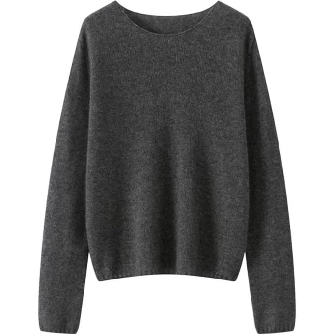 Women's Cashmere Knit Crew-Neck Loose and Casual Sweater