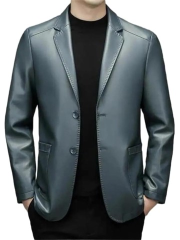 Men's Spring Winter Luxury Leather Suit Jacket Casual Business Coat​