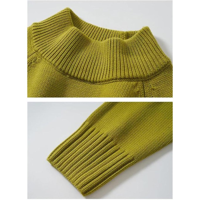 Women's Half High Collar Stretch Knit Pullover Loose Long Sleeve Casual Jumper Fall Sweater